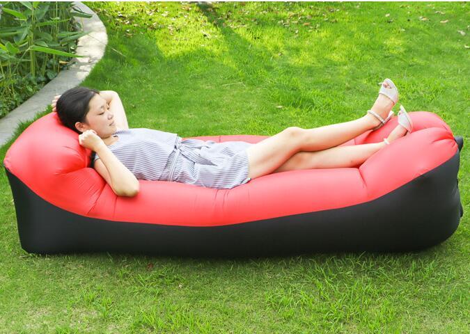 Beach Inflatable Bed Outdoor Air Sofa Fast Inflatable Laybag Hangout Lounger Beach Air Bed ...