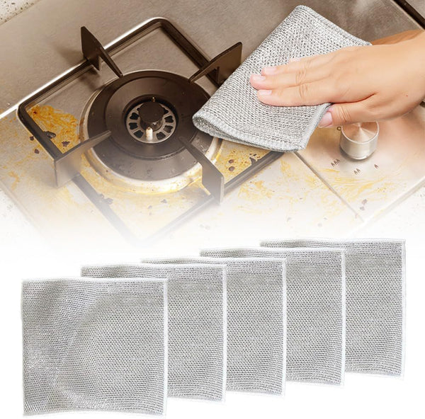 Multipurpose Wire Dishwashing Rags, 2025 New Metal Wire Dishwashing Cloths Towels Scrubs Cleans, Premium Scrubbing Wire Dishwashing Rags Non-Scratch Wire Dishcloth For Dishes, Sinks