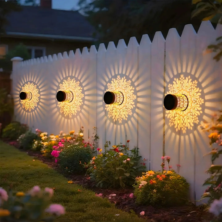 Light standing outdoors in garden setting
