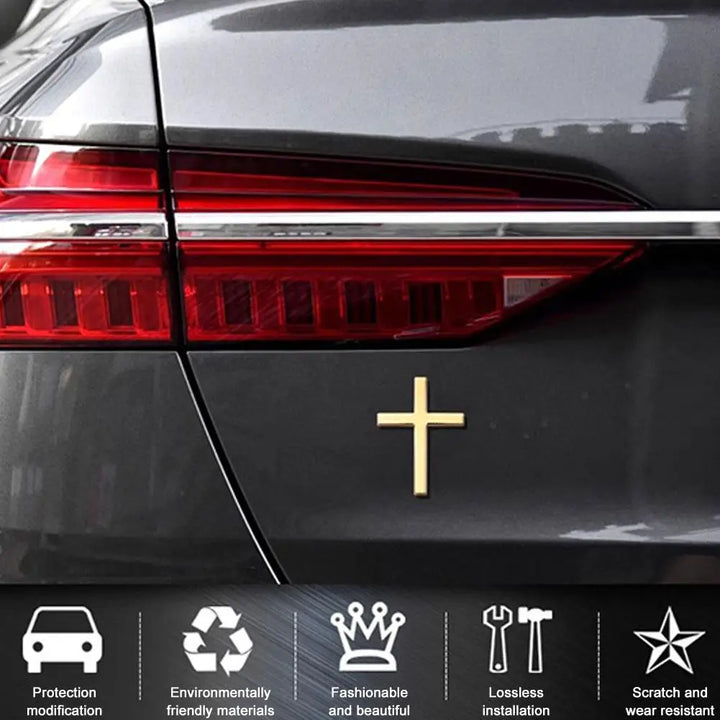 Cross Car Sticker 3D Metal Cross Car Sticker – Kenvory