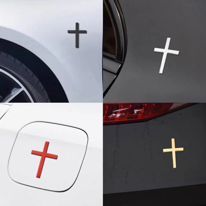 Cross Car Sticker 3D Metal Cross Car Sticker – Kenvory