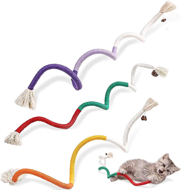 Cotton Rope Cat Toys For Indoor Cats Interactive Cat Rope Toys With Silvervine Fruit For Cats And Kittens Handmade Pet Chew Toys For Teeth Cleaning